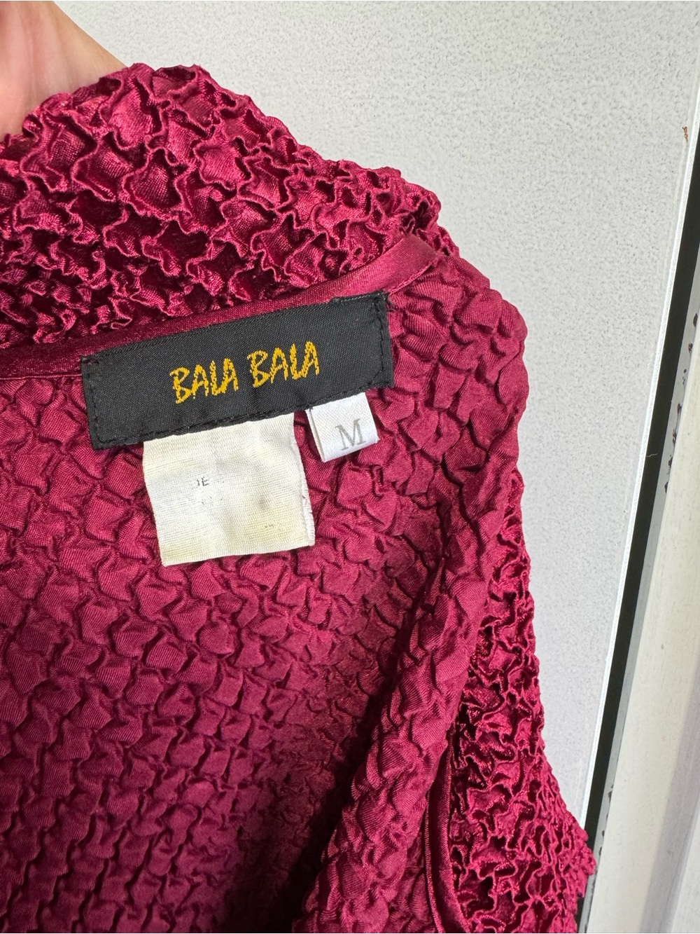 Bala Textured Button-Down Shirt in Deep Raspberry - Picture 6 of 7